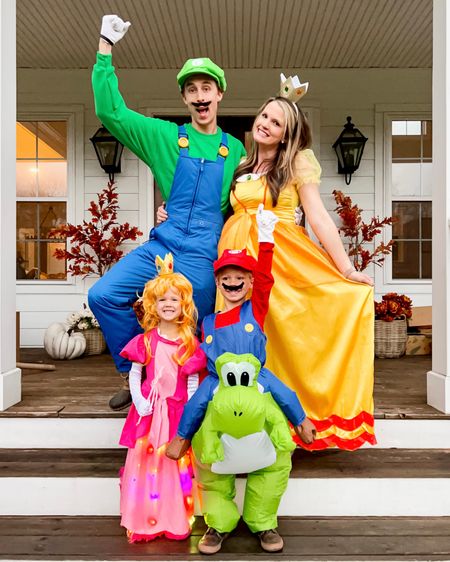 Halloween costumes super Mario bros brothers Luigi princess peach yoshi princess Daisy family costumes fall outfits front porch decor home accents trick or treat spooky season family costume ideas couples costumes family of four Mario kart kids dress up blow up inflatable costume princess dresses Christmas gifts 

#LTKHalloween #LTKfamily #LTKkids
