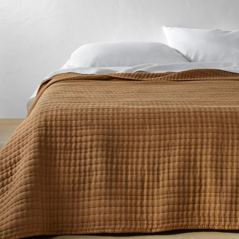 King Lyocell Cotton Blend Coverlet Warm Brown - Casaluna™ | Target