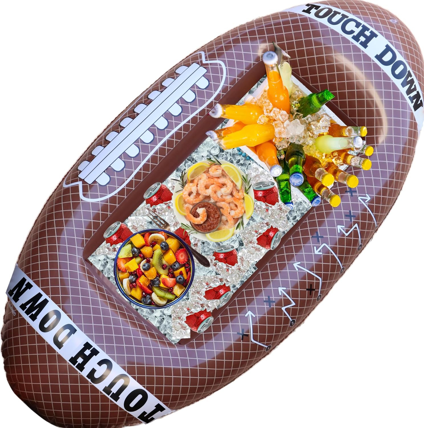 GIFTEXPRESS 1PC Inflatable Football Beverage Cooler for Football Party Decoration, Floating Ice Serving Bar for Sports Party, Pool Party, Picnic Supplies with Repair Kit(Football) | Amazon (US)