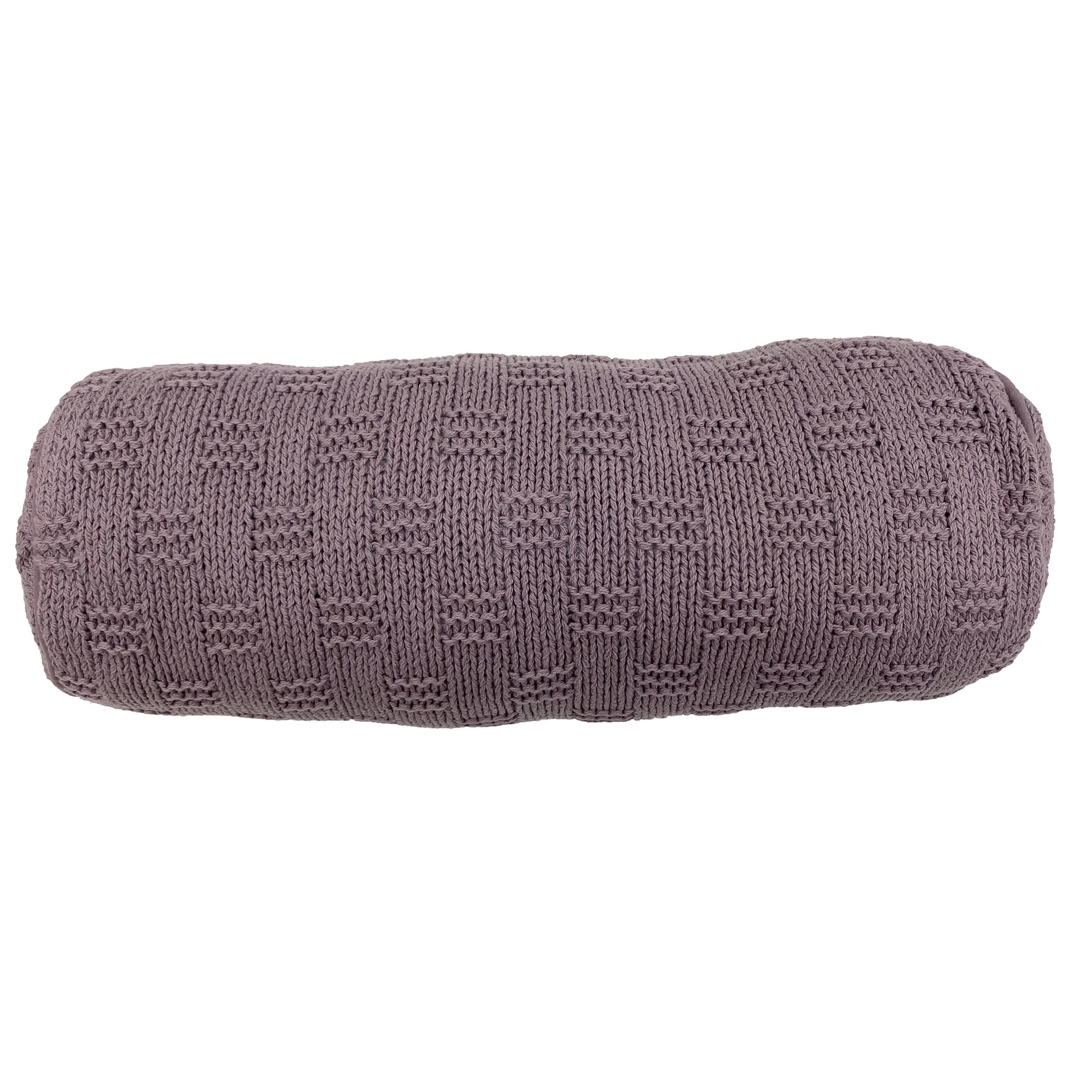 Mainstays 6" x 18" Violet Cotton Knit Bolster Decorative Pillow | Walmart (US)