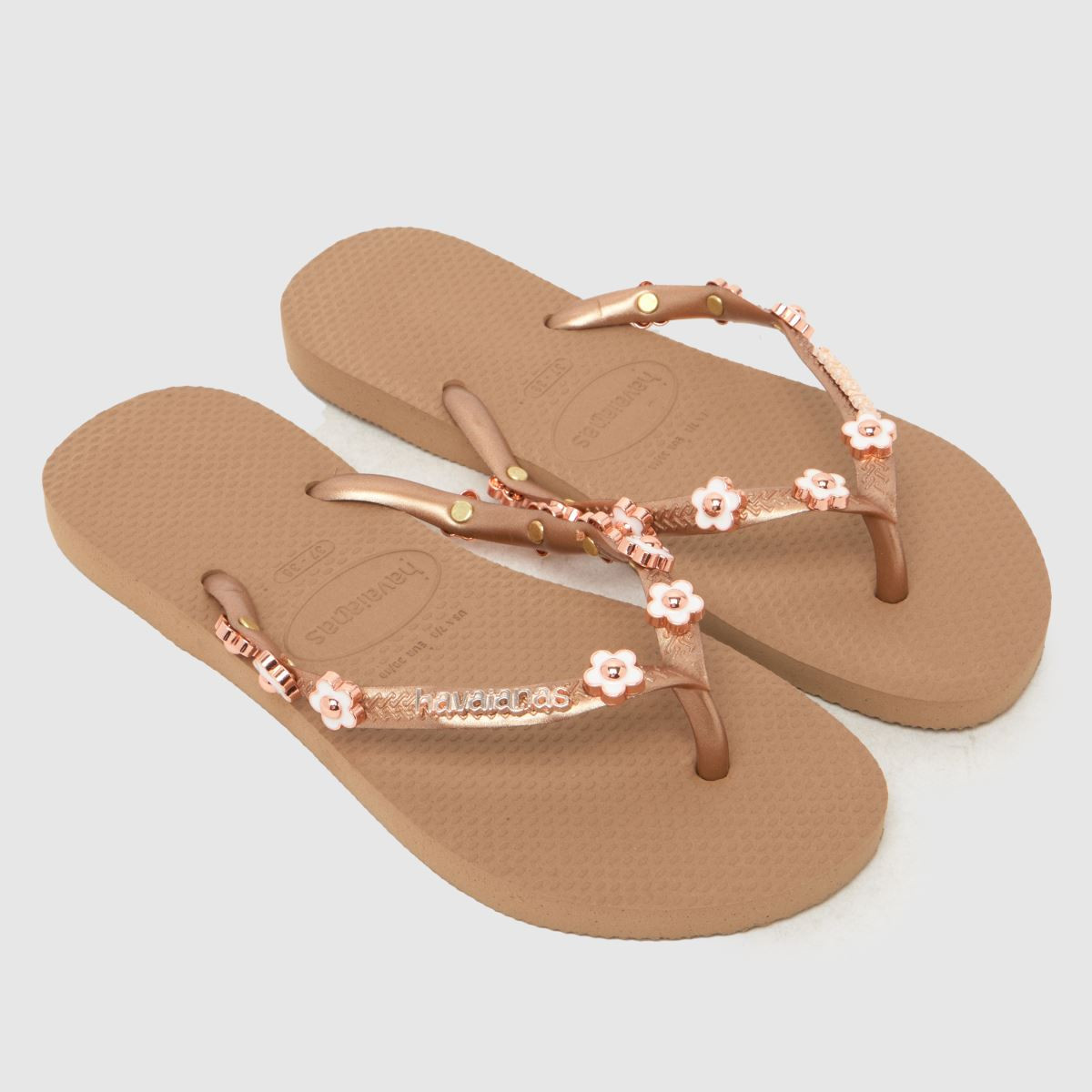 Womens Rose Gold Havaianas Slim Stylish Flip Sandals | schuh | Schuh