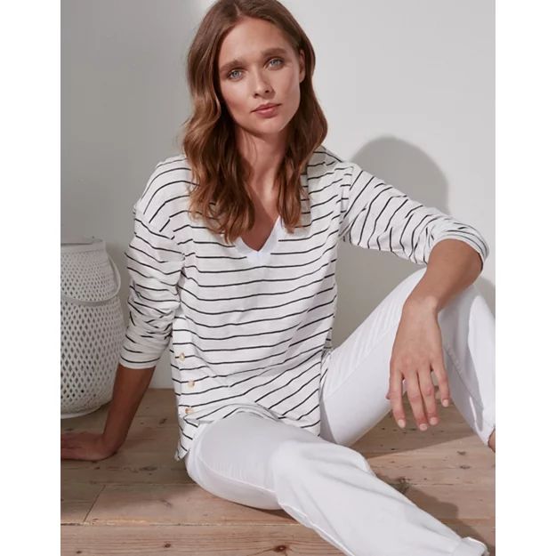 Organic-Cotton Button-Side Top | The White Company (UK)