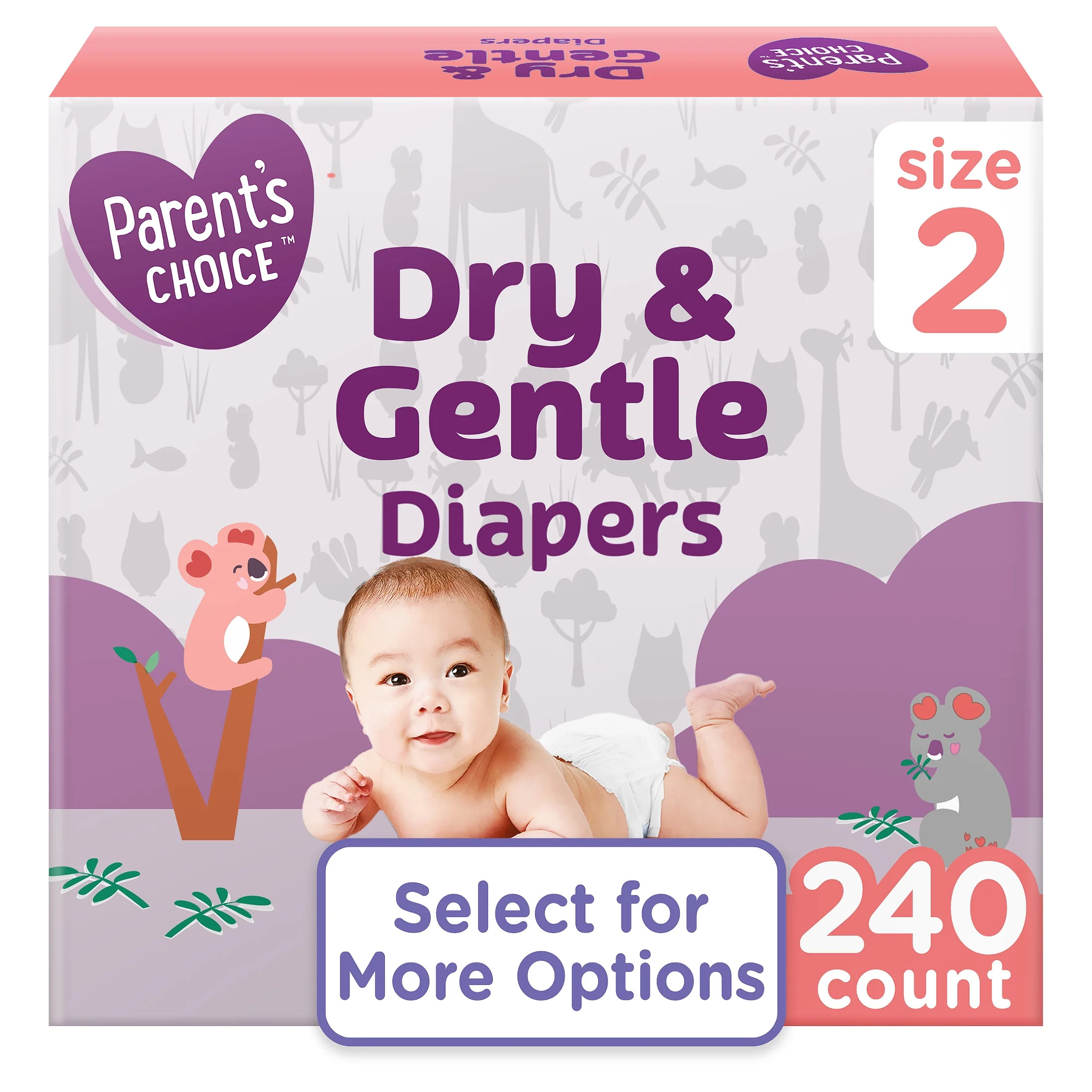 Parent's Choice Dry & Gentle Diapers Size 2, 240 Count (Select for More Options) | Walmart (US)