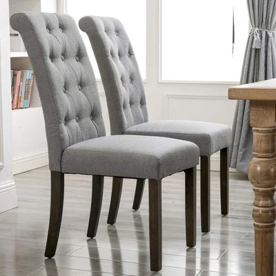 Petersville Tufted Velvet Upholstered Dining Chair in Gray Red Barrel StudioÂ® | Wayfair North America