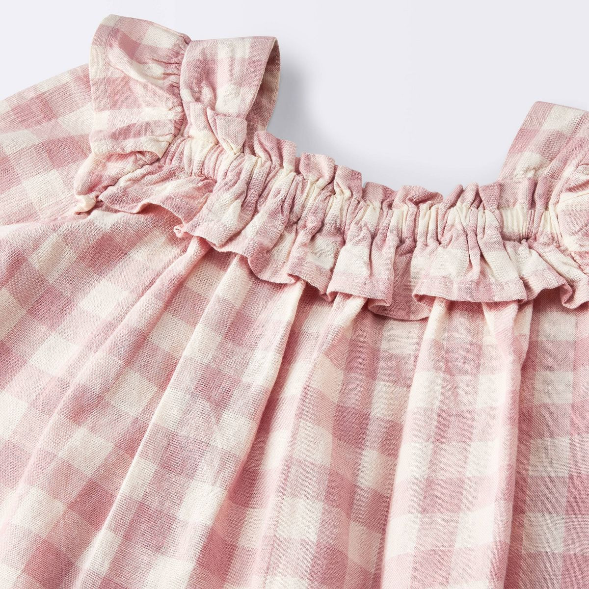 Baby Girls' Gingham Linen Slub Top & Bottom Set - Cloud Island™ Pink | Target