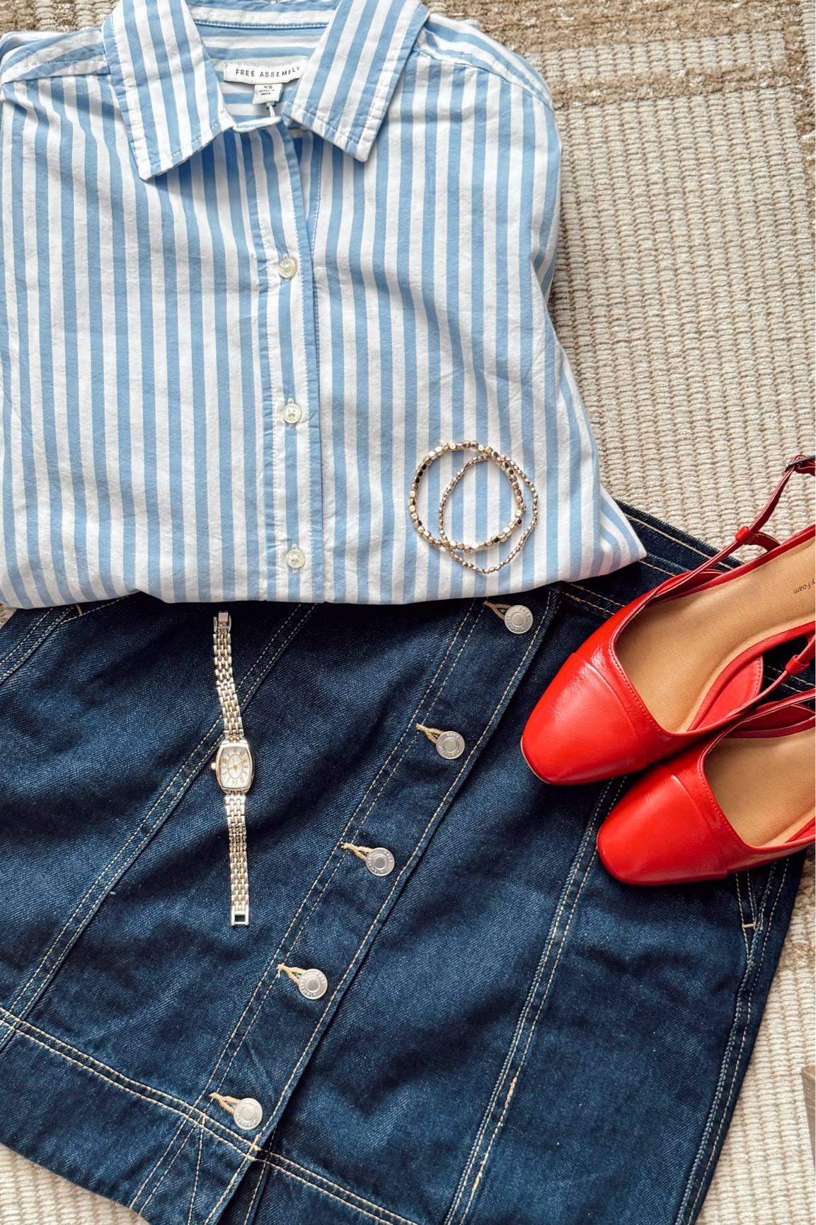 Fall Capsule Wardrobe finds from Walmart 

Denim on denim • denim skirt • denim dress • wide leg jeans • straight leg jeans • striped shirt • workwear • old money style • back to school • teacher outfit • budget friendly fashion pieces • red sling backs 

#LTKWorkwear #LTKStyleTip #LTKBacktoSchool