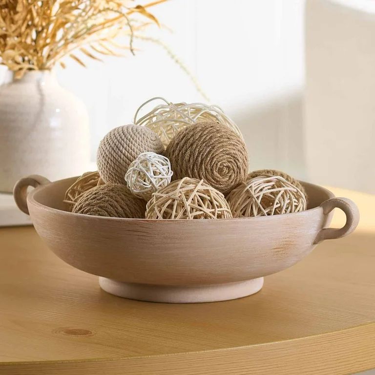 Better Homes & Gardens 9.75" Ceramic Low Stone Bowl, Taupe | Walmart (US)