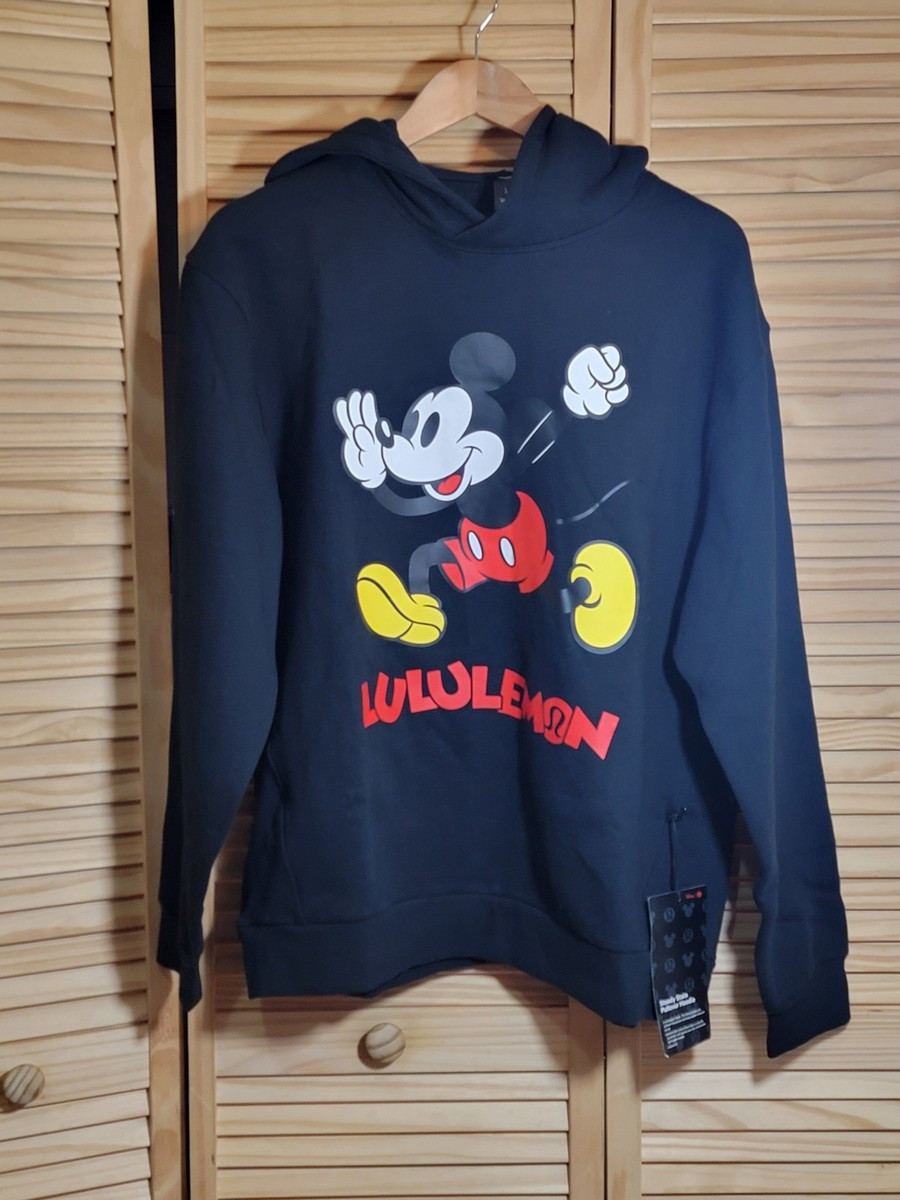 Disney x lululemon Steady State Pullover Hoodie Sz Large NWT Mickey Mouse Black | eBay US