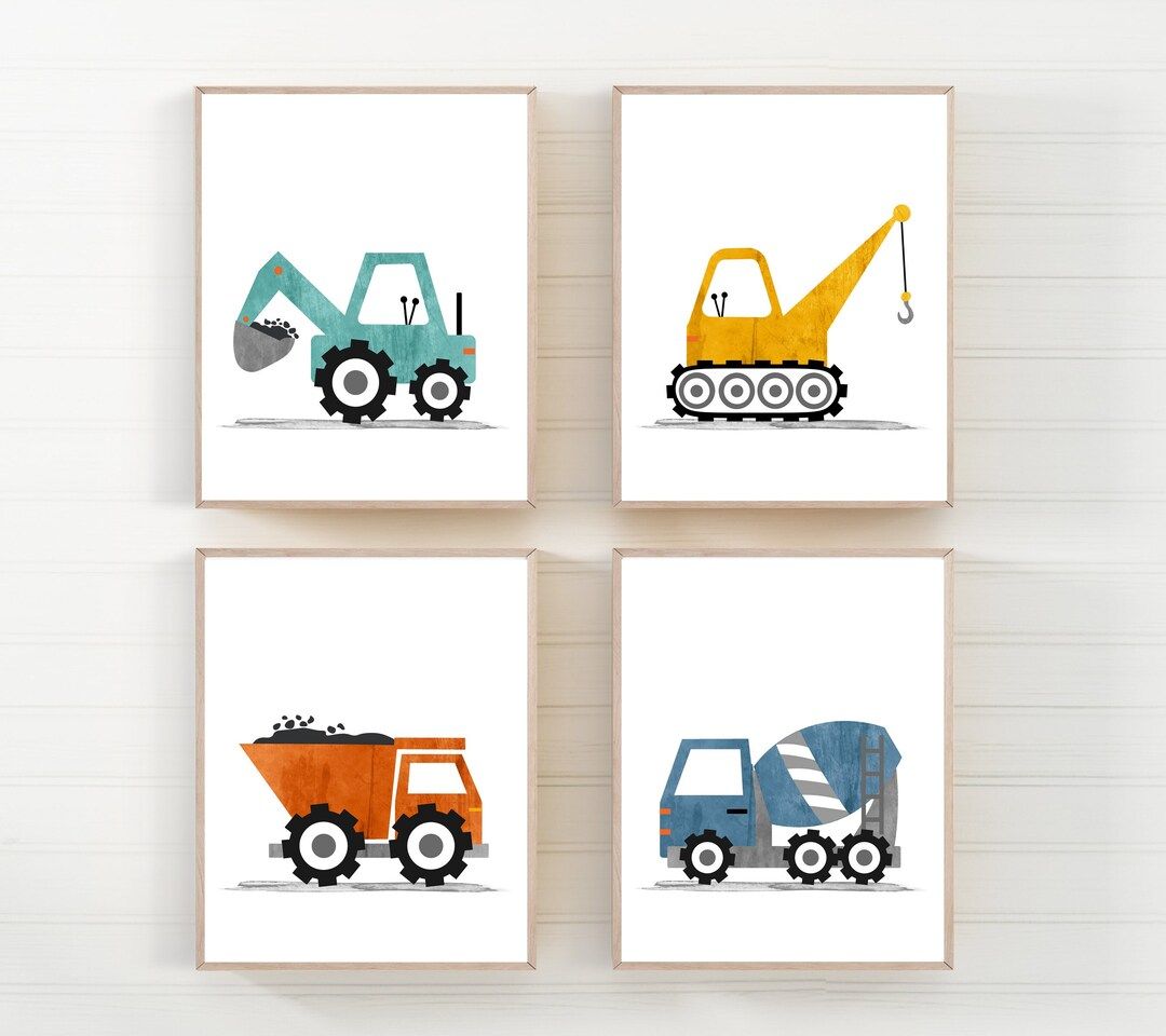 Construction Wall Art  Truck Prints  Construction Nursery - Etsy | Etsy (US)