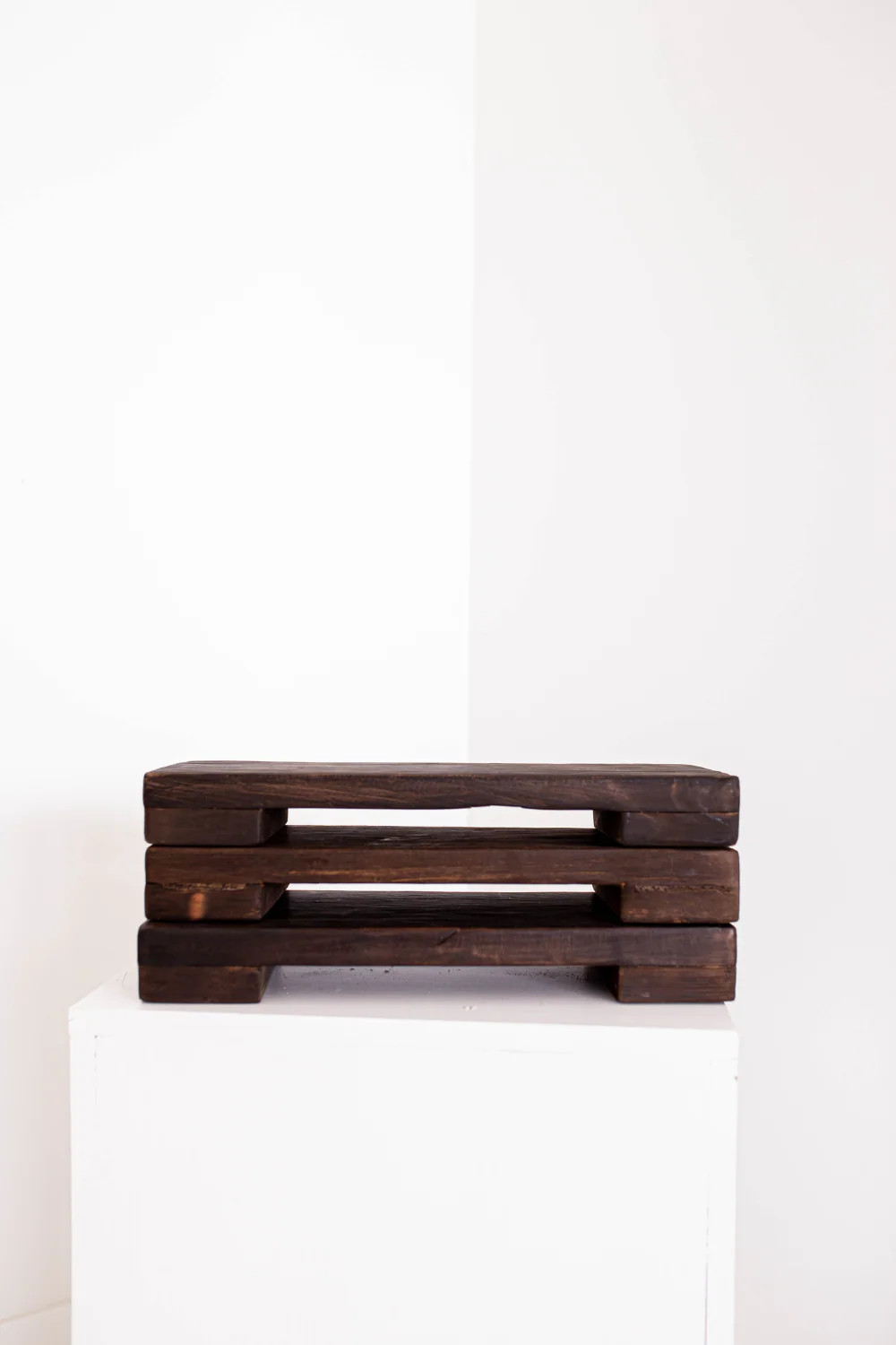 Trivet Riser Solid Reclaimed Wood Hazelnut Stain Large | Luxe B Co