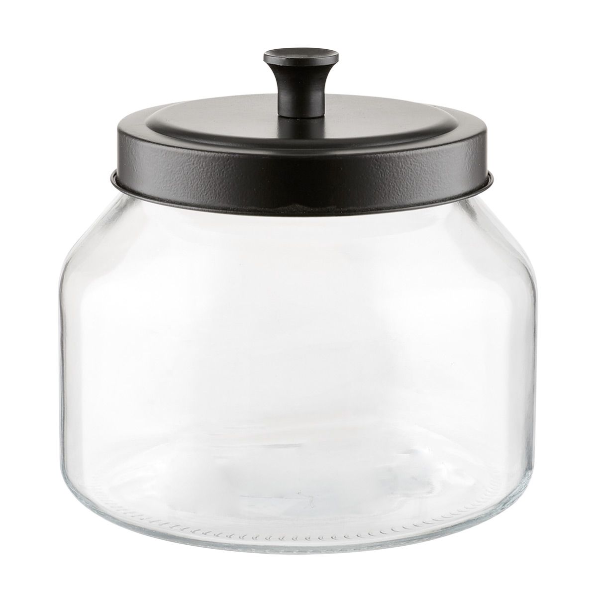 Glass Canister Black Matte Lid | The Container Store