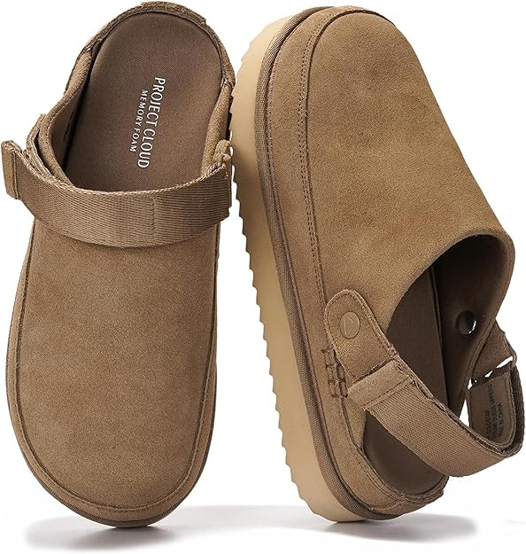 Project Cloud 100% Genuine Leather Clogs for Women - Memory Foam Womens Clogs & Mules with Adjust... | Amazon (US)