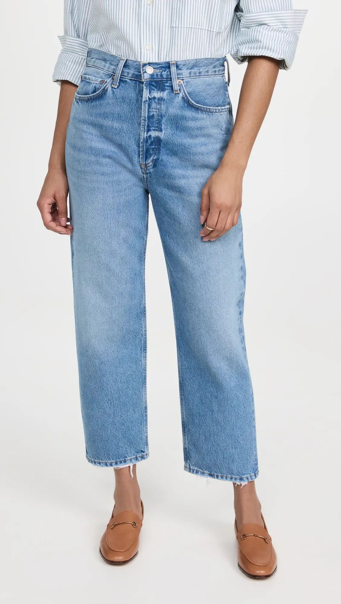 AGOLDE 90s Crop Mid Rise Straight Jeans | Shopbop | Shopbop