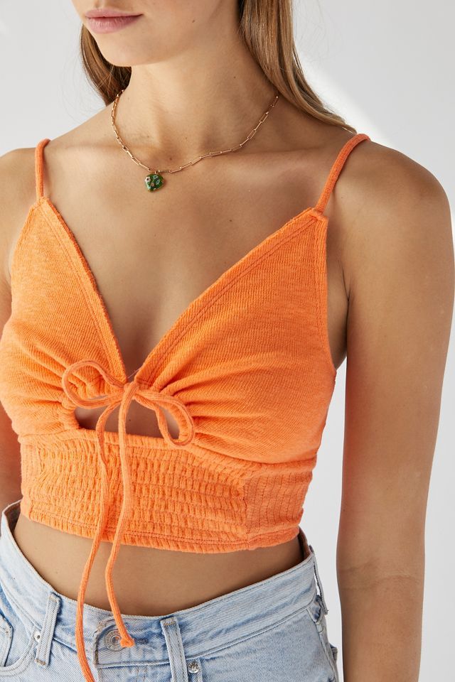 UO Scarlett Smocked Tie-Front Cami | Urban Outfitters (US and RoW)