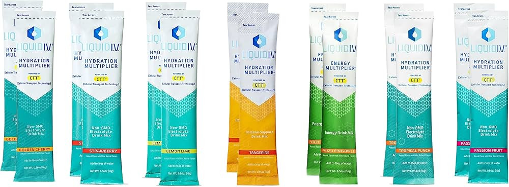 Liquid I.V. Hydration Multiplier Variety Pack | 14 Pack |Strawberry, Golden Cherry, Yuzu Pineappl... | Amazon (US)