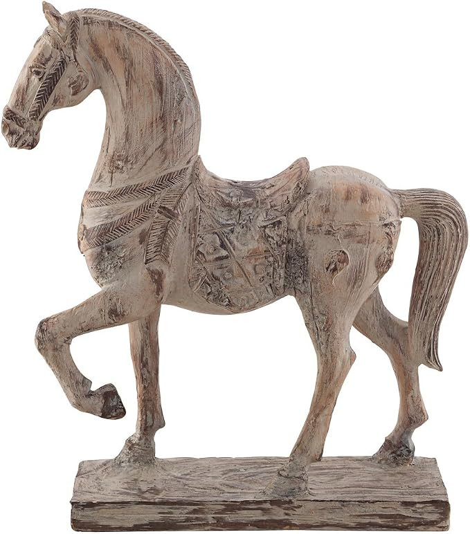 Kensington Hill Rustic Horse 15 1/4" High Stone Finish Cast Resin Statue | Amazon (US)