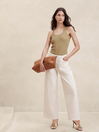 Ribbed Scoop-Neck Tank | Banana Republic Factory