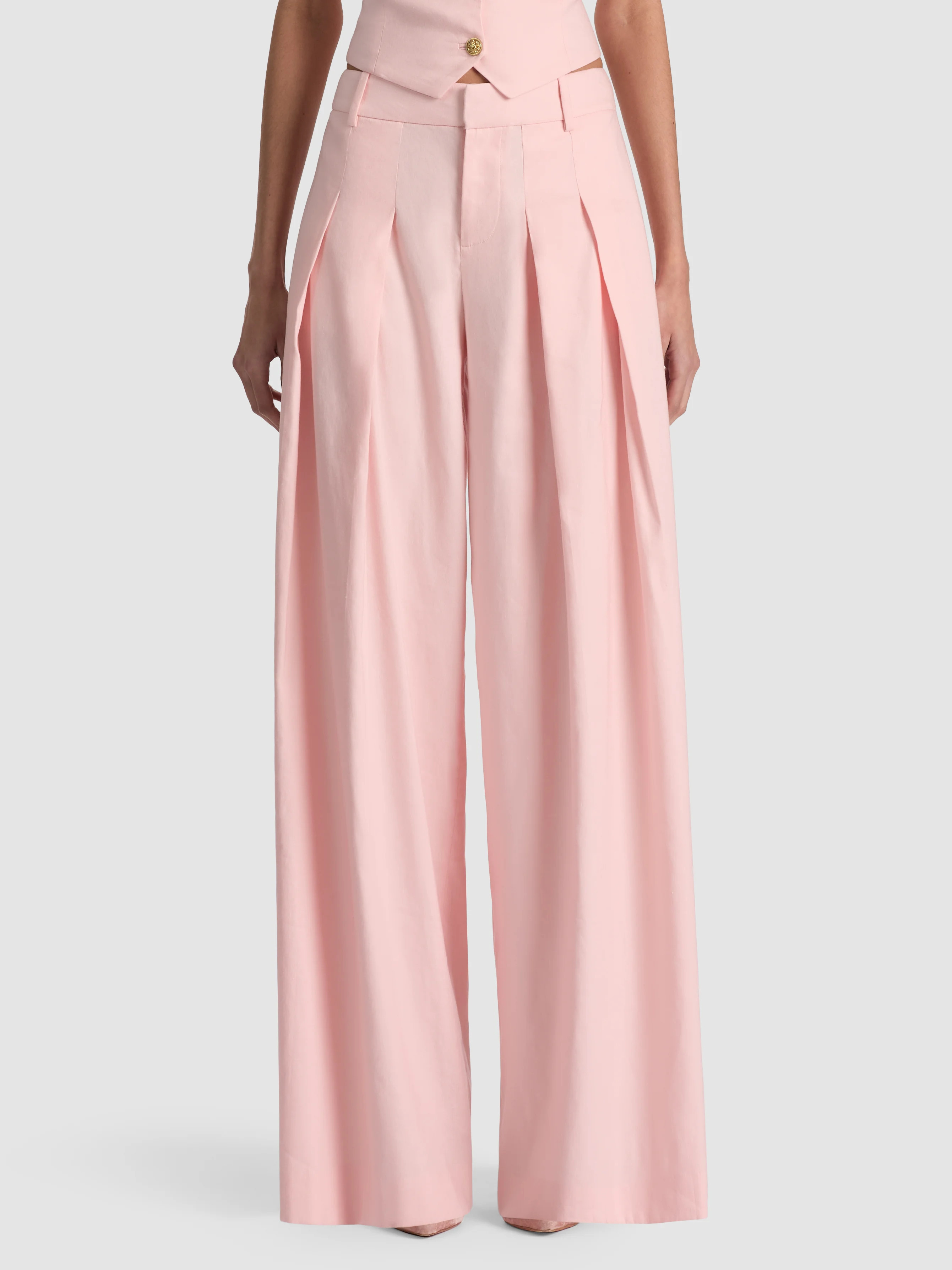 alice + olivia BLAIRE PLEATED LINEN PANT | Alice + Olivia