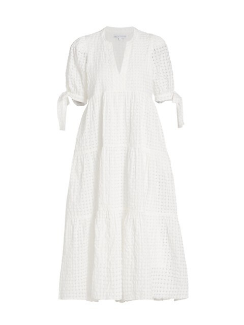 Puff-Sleeve Midi-Dress | Saks Fifth Avenue