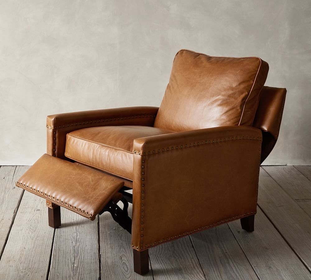 Tyler Leather Square Arm Recliner | Pottery Barn (US)