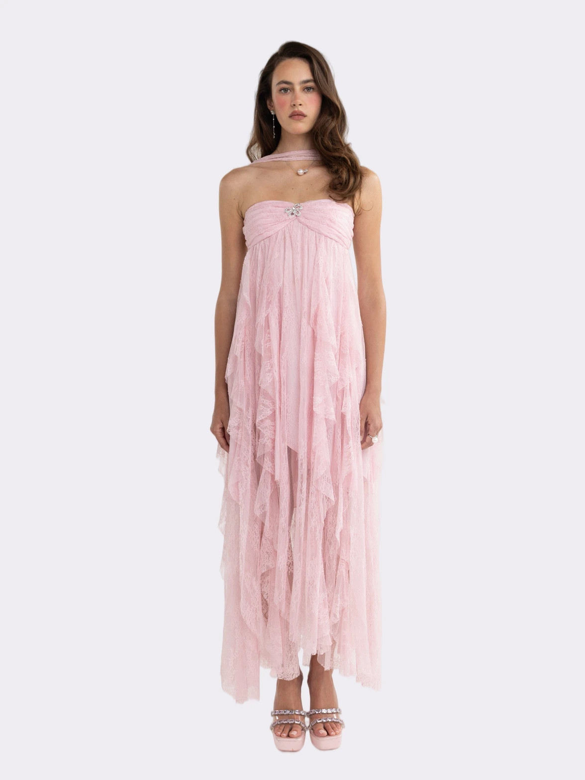 Aurora Halter Lace Pink Dress | Nana Jacqueline | Nana Jacqueline