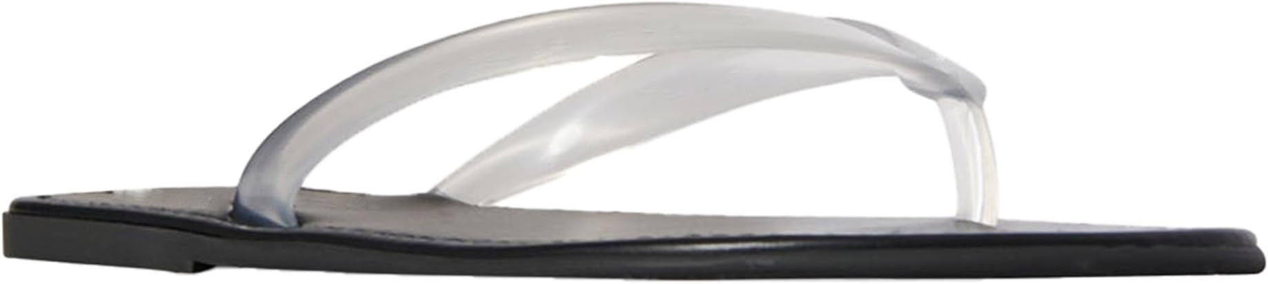 Blue Jelly Beach Flip Flop for Women Clear Jelly Flat Sandals Jelly Comfortable Round Toe Peep Sl... | Amazon (US)