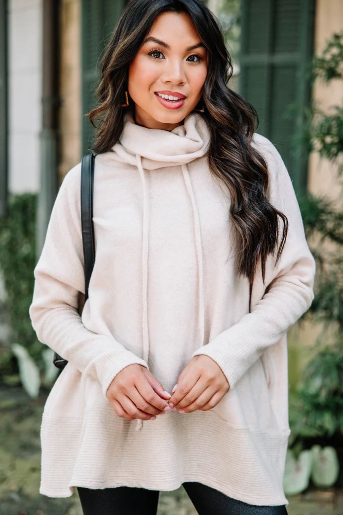 Realized Fun Mushroom Brown Turtleneck Tunic | The Mint Julep Boutique