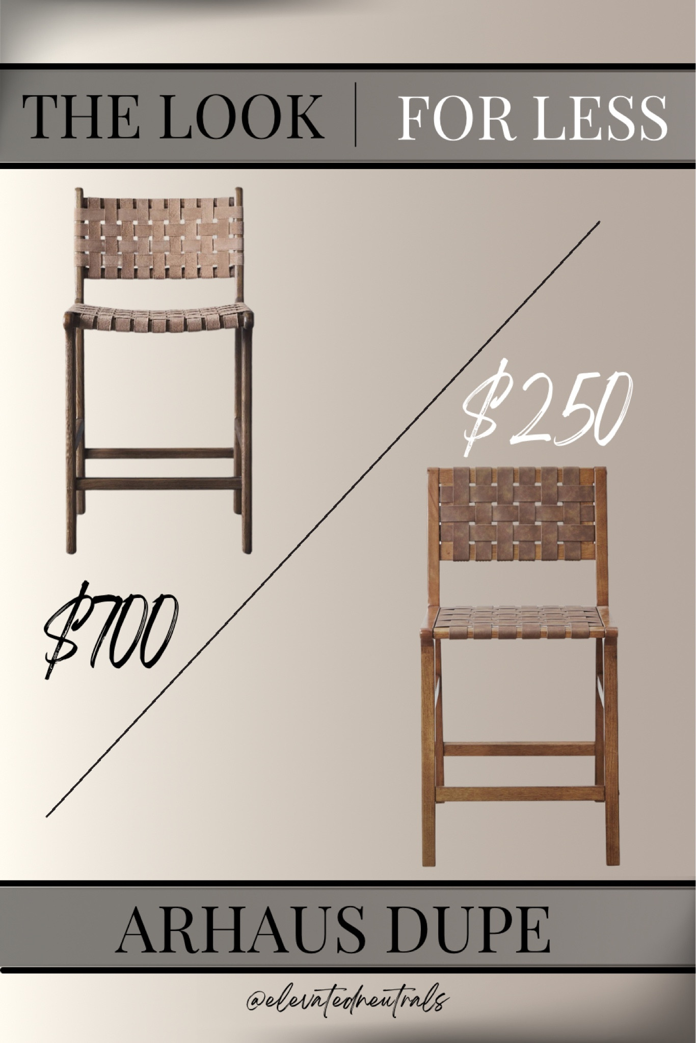 Attention: I found the duplicate version of the Henry Counter Stool from Arhaus!!!!

Same braided basketweave pattern, similar leather/suede fabric!

Whether your style is mid-century-modern, farmhouse, traditional or transitional, a little rustic or contemporary - you can’t deny the craftsmanship of these dining stools.

Please note: There is a difference in height of counter & bar stools. Most of the options I am providing are counter height, and most of them have bar height availability. Please measure the height of your table top before ordering!

To view my entire collection of affordable and high-end dining chairs, be sure to check out the product tab in my LTK shop and visit my product set called ‘Dining Stools’

Be sure to follow @elevatedneutrals on IG, FB & Pinterest for more home inspiration!

#LTKHome