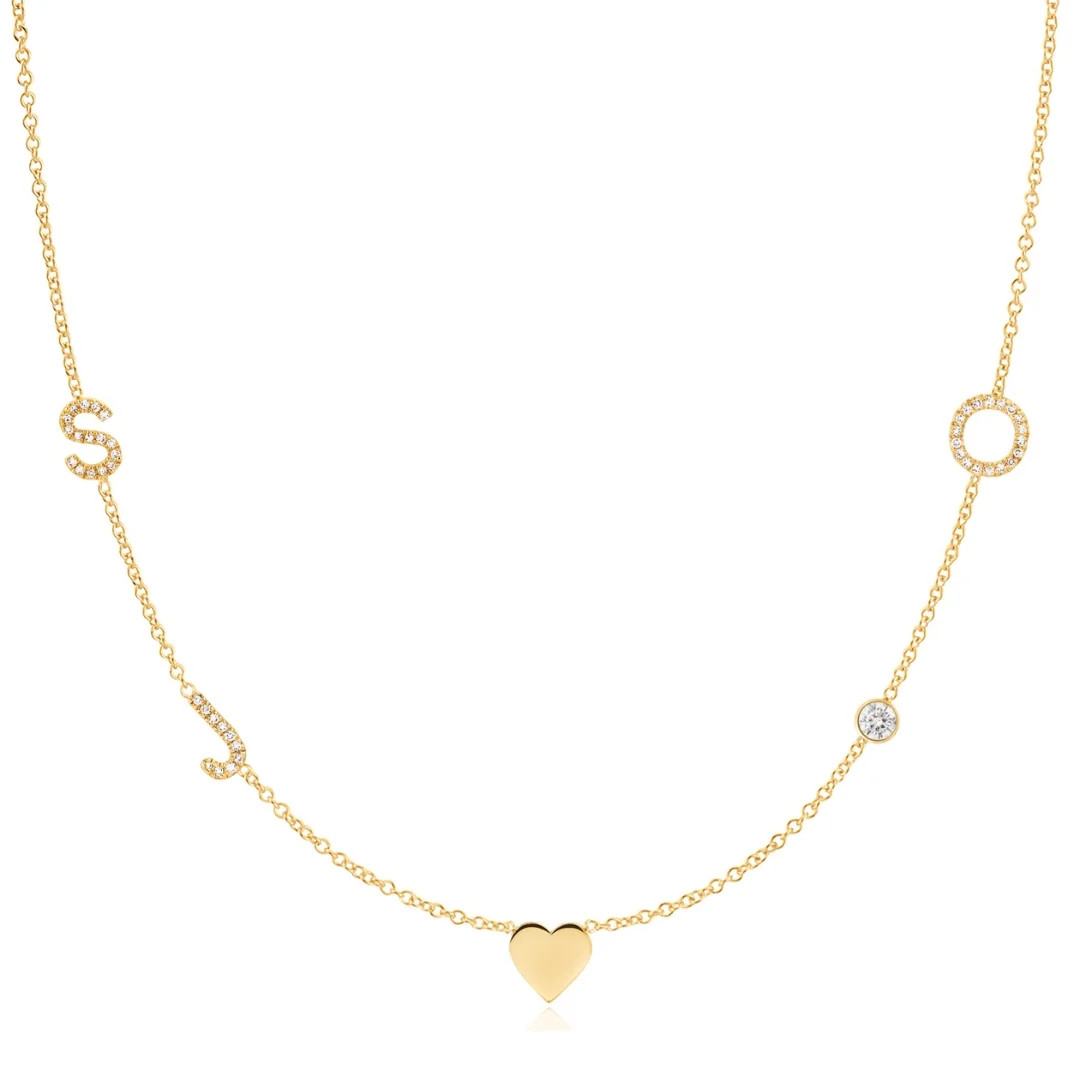 Custom Gold Initial Necklace 5 Letters | Maya Brenner | Maya Brenner