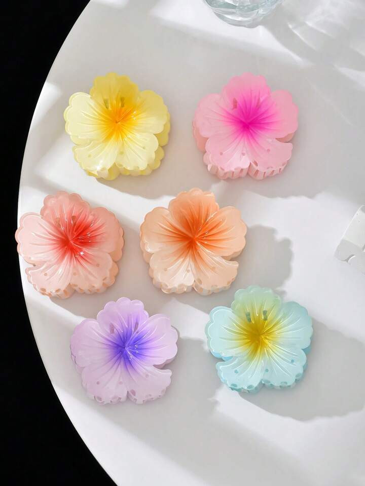 1pc Women Hair Claw Clip, Flower Shape Hawaiian Hair Jaw Clamp, Suitable For Thick Hair, 3.14 Inc... | SHEIN