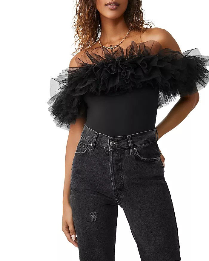 Big Love Tulle Off-the-Shoulder Bodysuit | Bloomingdale's (US)