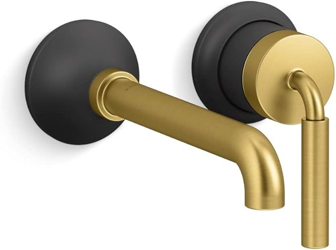 Kohler 26438-4-BMB Tone Bathroom Sink Faucet, 1.2 gpm, Matte Black with Moderne Brass | Amazon (US)