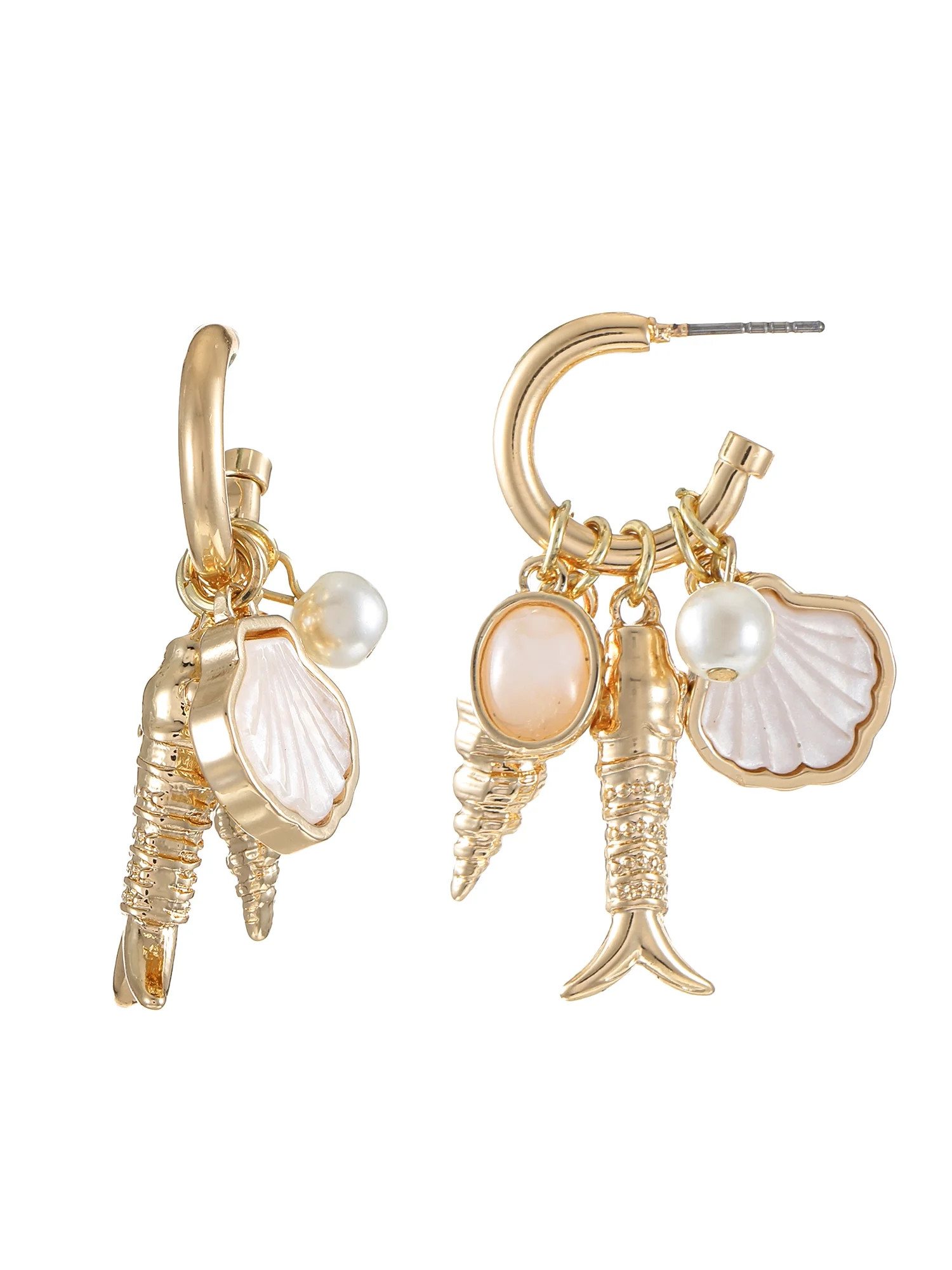 Time and Tru Goldtone Coast Charm Earrings, 1 Pair | Walmart (US)