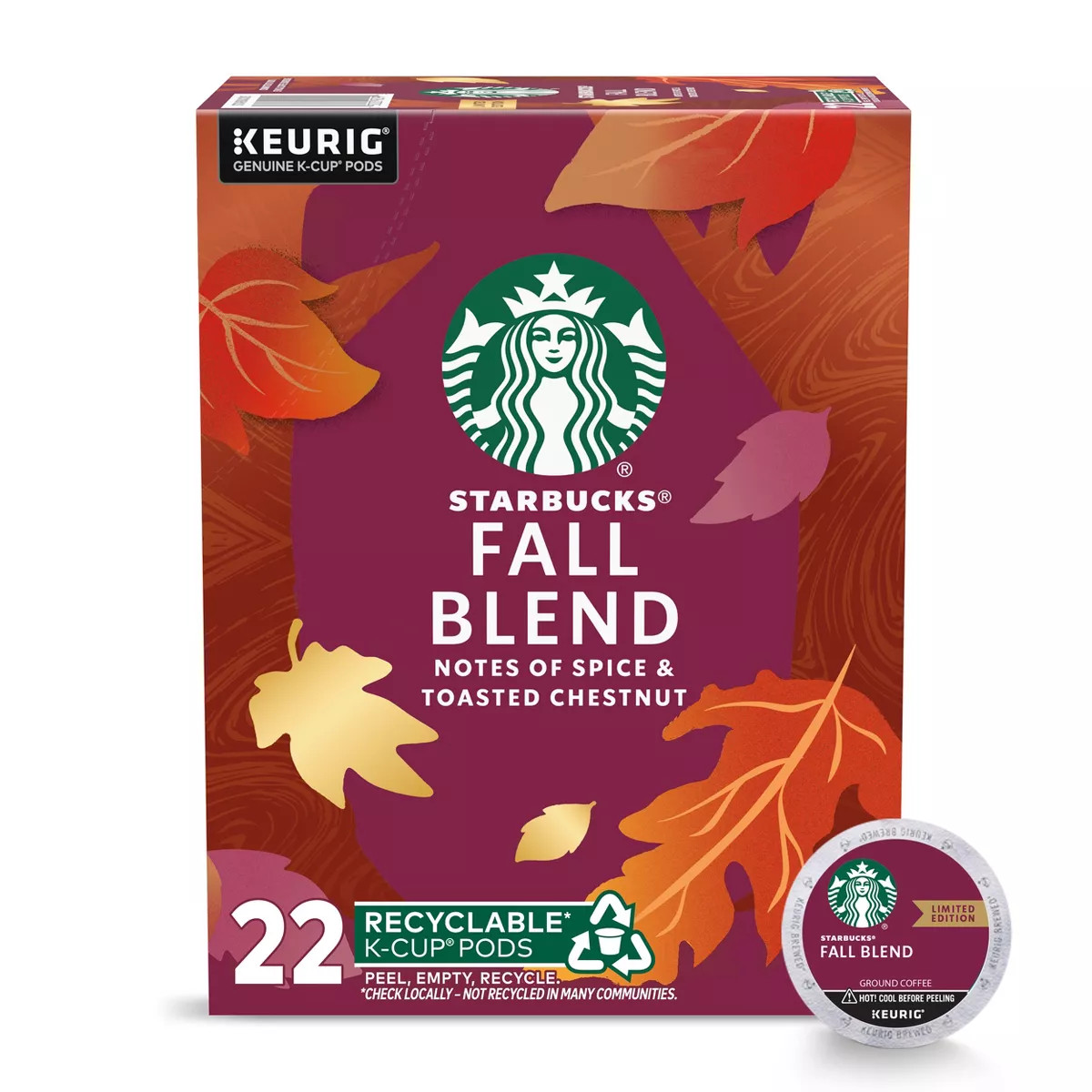 Starbucks Fall Blend Medium Roast Keurig K-Cup Coffee Pods - 22ct | Target
