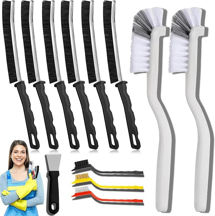 Commercial-Grade Crevice Cleaning Brush Set, Ultra-Stiff Heavy-Duty Gap Scrubber Tools for Bathro... | Amazon (US)