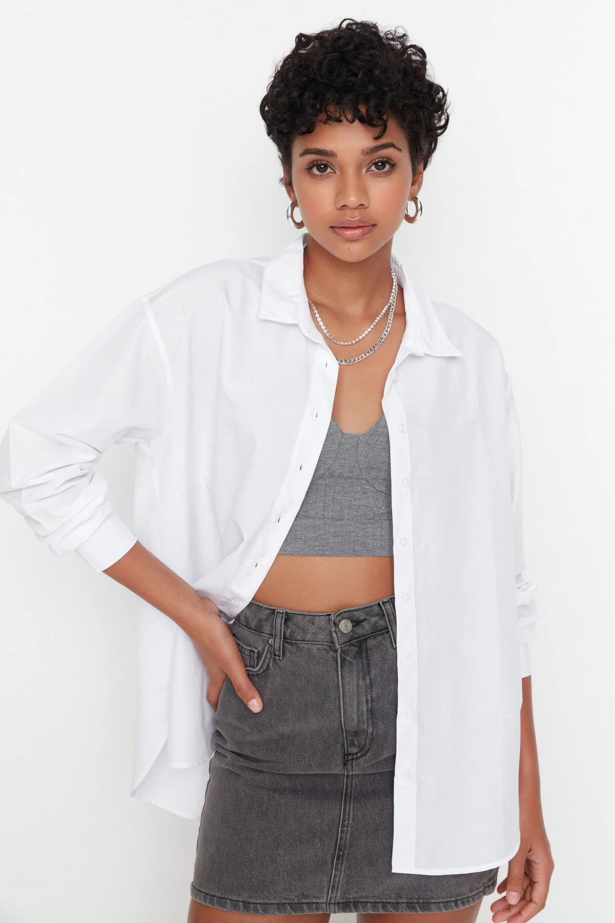 Trendyol Collection Hemd - Weiß - Oversized | Trendyol DE