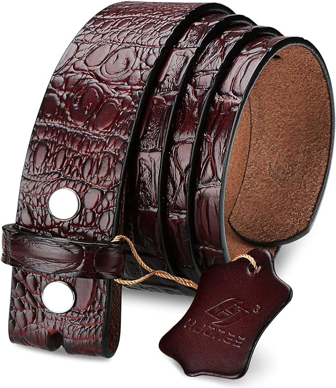 HJones Western Belts for Men without Buckle,Cowboy Belt Buckles for Men,1.5" Wide Genuine Leather... | Amazon (US)
