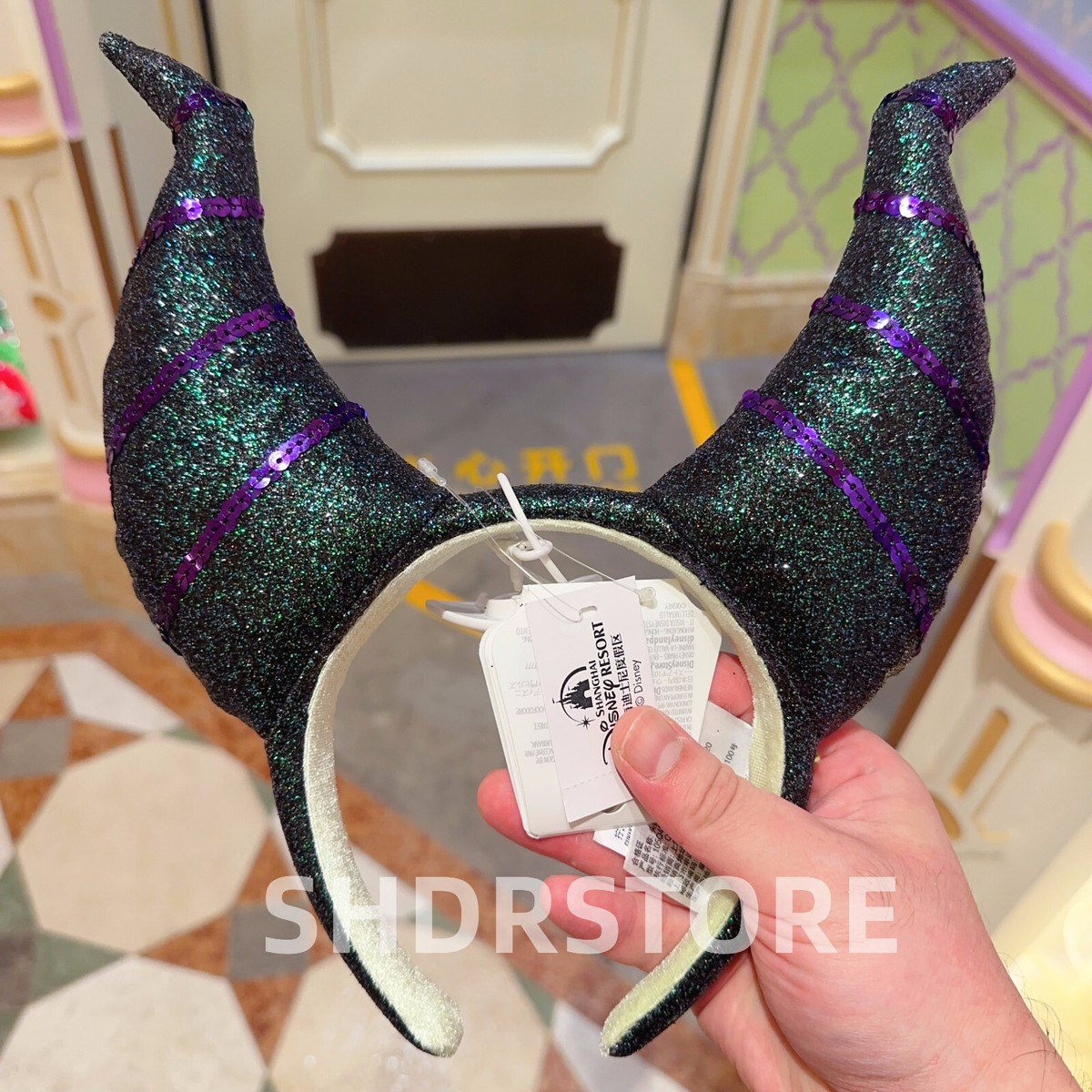 Disney authentic 2024 maleficent minnie mouse ear halloween headband disneyland | eBay US