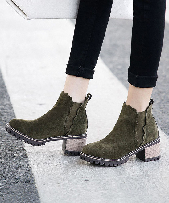 BUTITI Women's Casual boots Green - Green Ankle Boot - Women | Zulily
