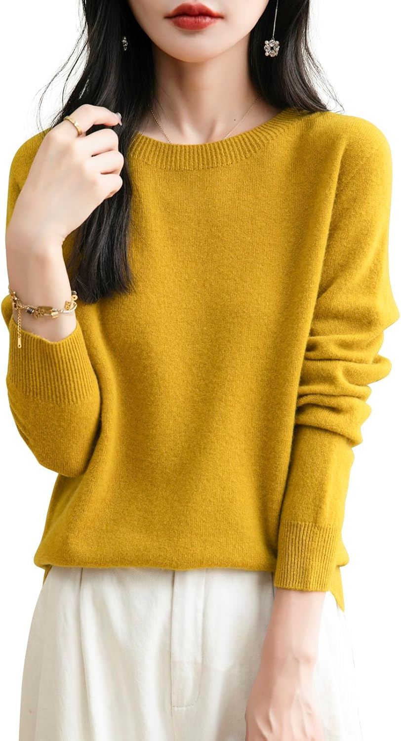 Chanyarn Women's 100% Merino Wool 2026 Fall Winter First-Line Ready to Wear Long Sleeve Seamless Knit Crewneck Sweater | Amazon (US)