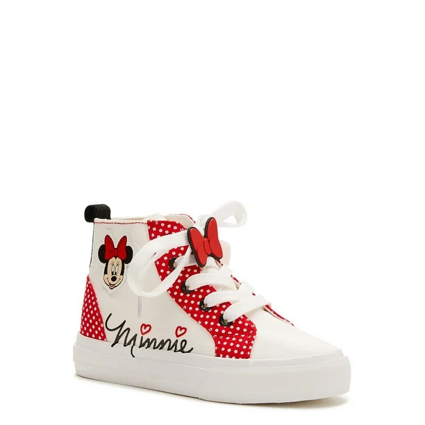 Minnie Mouse Little Girl and Big Girl High Top Sneakers, Sizes 12-5 | Walmart (US)