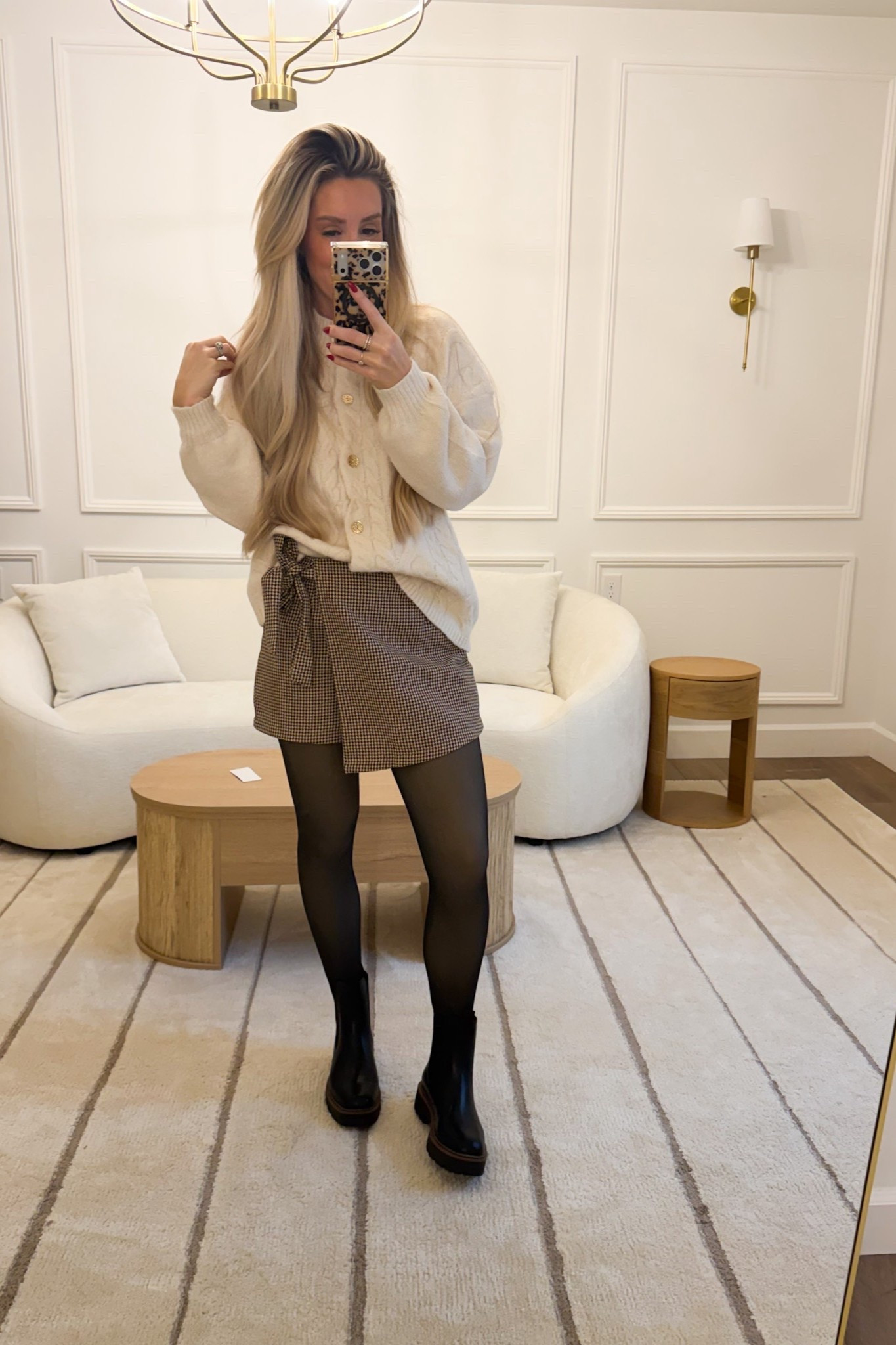 Loving this elevated winter look, especially with the fleece lined tights! Wearing size small in everything 

Winter look, winter outfit, winter fashion, chelsea boots, skirt, fleece lined tights, sweater, cardigan, Amazon fashion, area rug, neutral rug, coffee table, sofa 

#LTKmorningroutine #LTKHoliday #LTKSeasonal