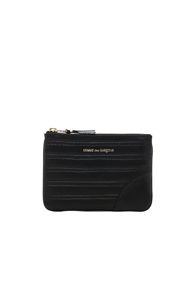 Comme Des Garcons Embossed Stitch Small Pouch in Black | FWRD 