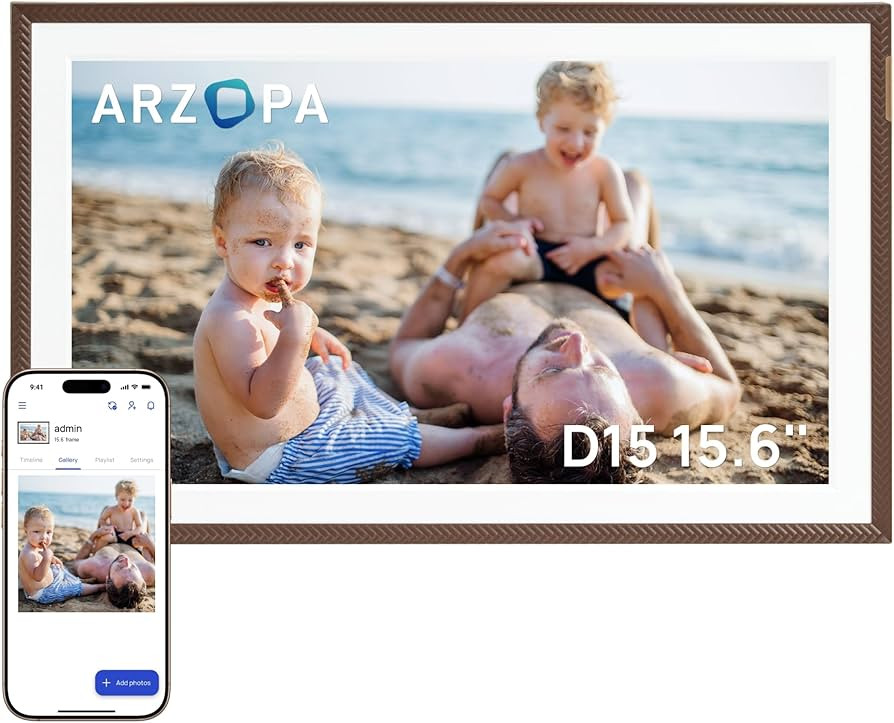Arzopa 15.6" Large Digital Picture Frame, 1920X1080 FHD Touchscreen with Anti-Glare, 32GB Storage... | Amazon (US)