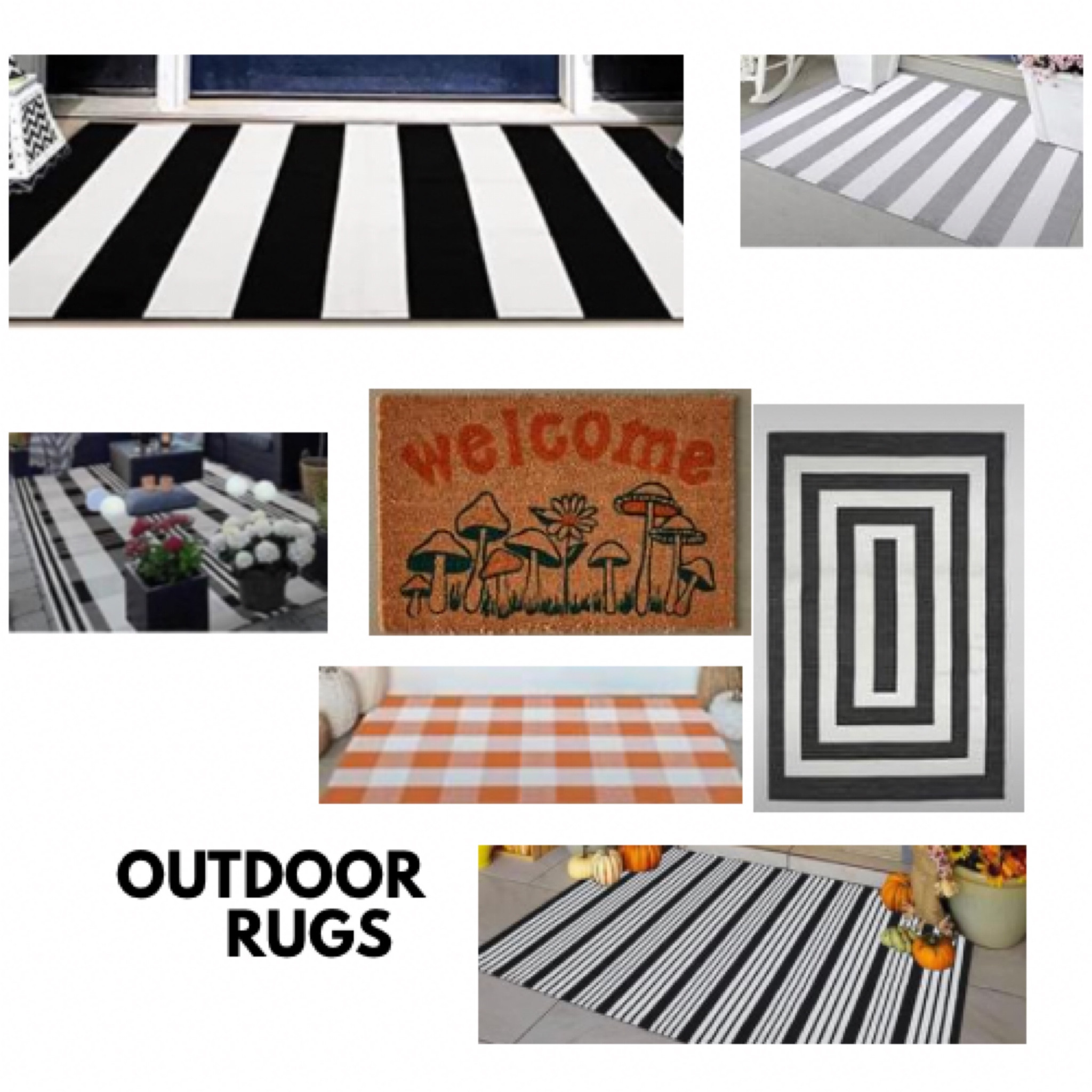 KOZYFLY Striped Outdoor Rug 27.5x43 Inches Front Door Rug Gray and White  Hand Woven Cotton Washable Outdoor Doormats Outdoor Entrance Mat for Front