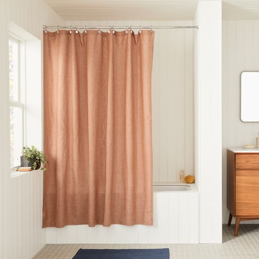 European Flax Linen Shower Curtain | West Elm (US)