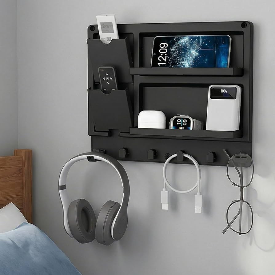 Lifewit Plastic Adhesive Bedside Shelf, Floating Pegboard Shelves, Key Remote Control Holder, Wal... | Amazon (US)