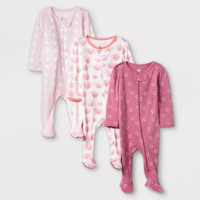 Baby Girls' Tie-Dye Sleep N' Play - Cloud Island™ Pink/Coral | Target