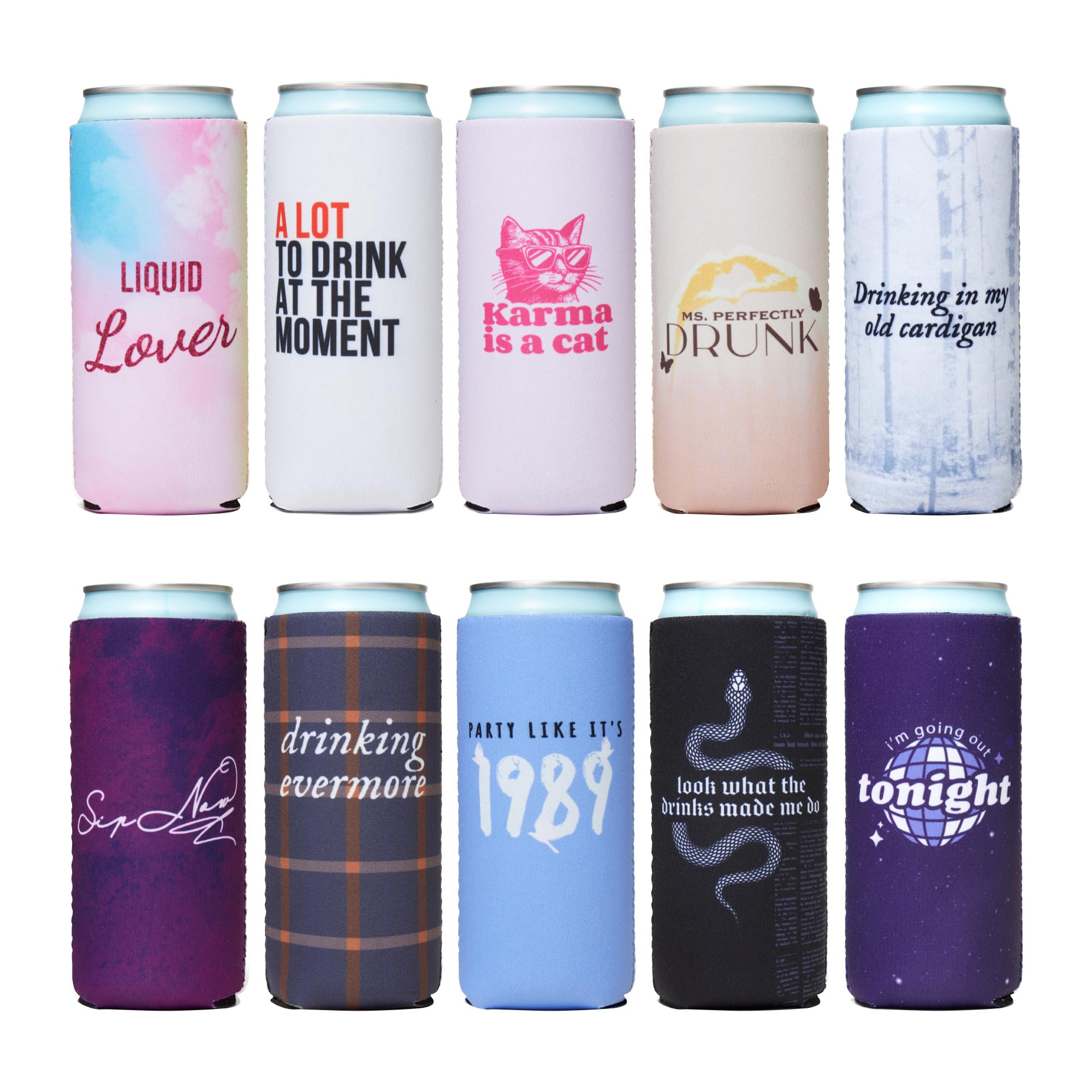 She Found her Lover Slim Can Cooler Set (10 pack) | Album Themed Party Can Sleeves | Bachelorette... | Amazon (US)