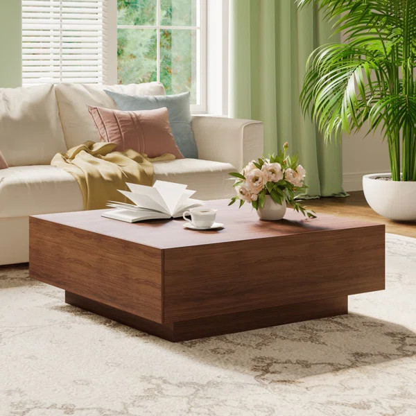 Cristyle Wood living room table, Square coffee table | Wayfair North America